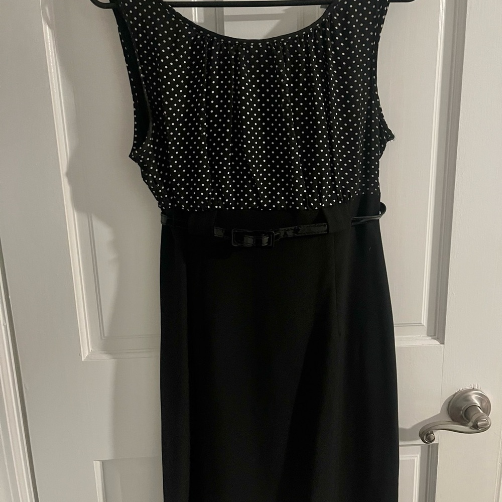 Shelby & Palmer Black and White Polka Dot Midi Dress